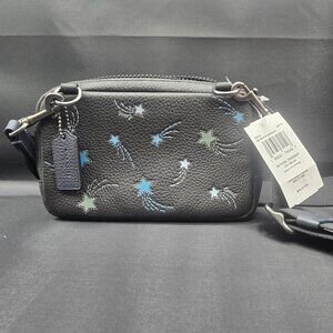 Coach Carrier Phone Crossbody with Shooting Star Print CE616 Black Midnight